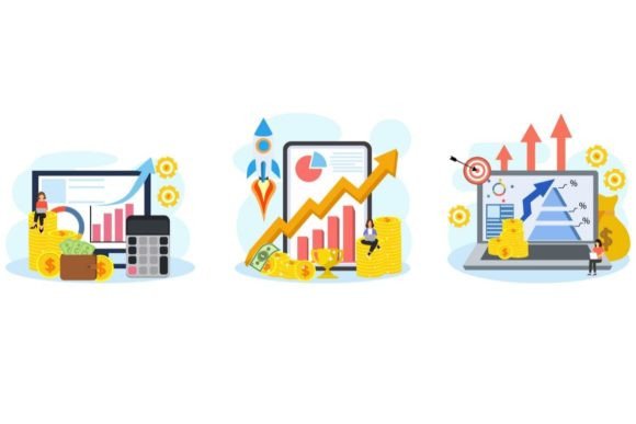 Download Business Profit Flat Bundle Design - Premium Bundle