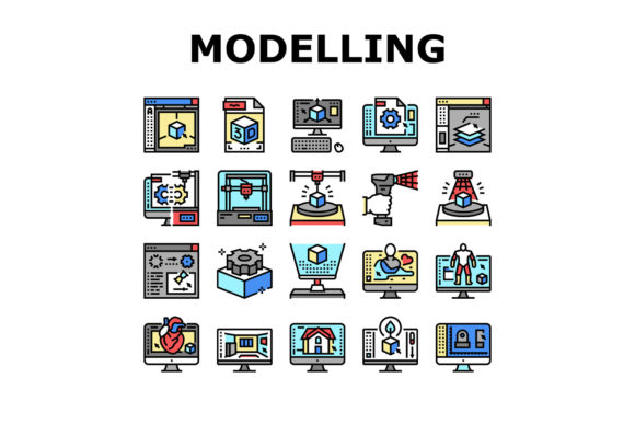 Download 3d Modelling Software and Device Icons - Soft Collection